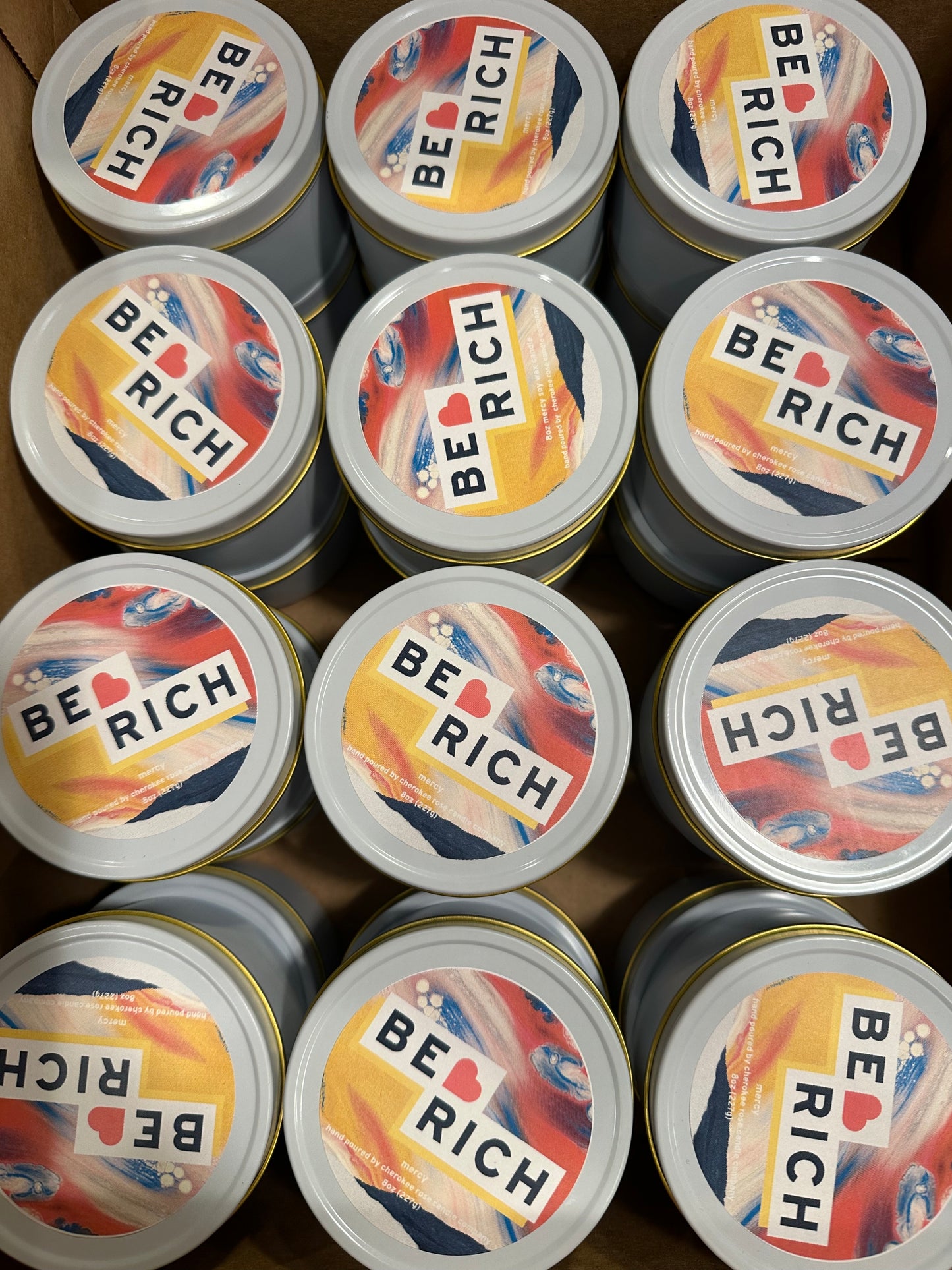 Be Rich Tin Candle