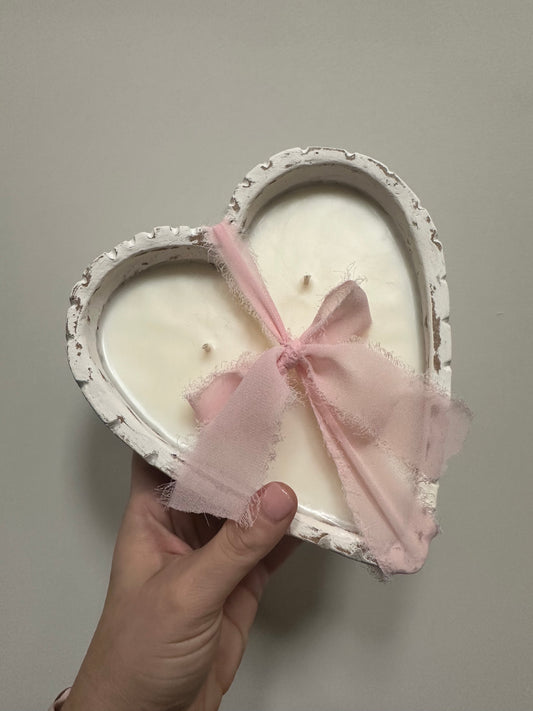 Limited Edition White Ceramic Heart Candle