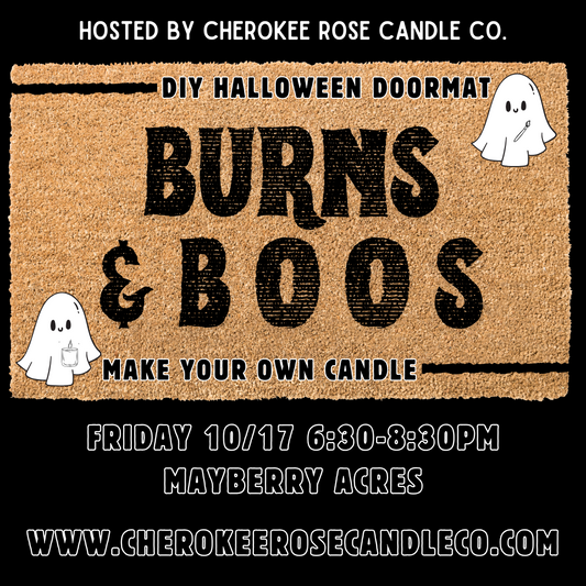 10/17 Burns & Boos - Candle Making & DIY Halloween Door Mat Event