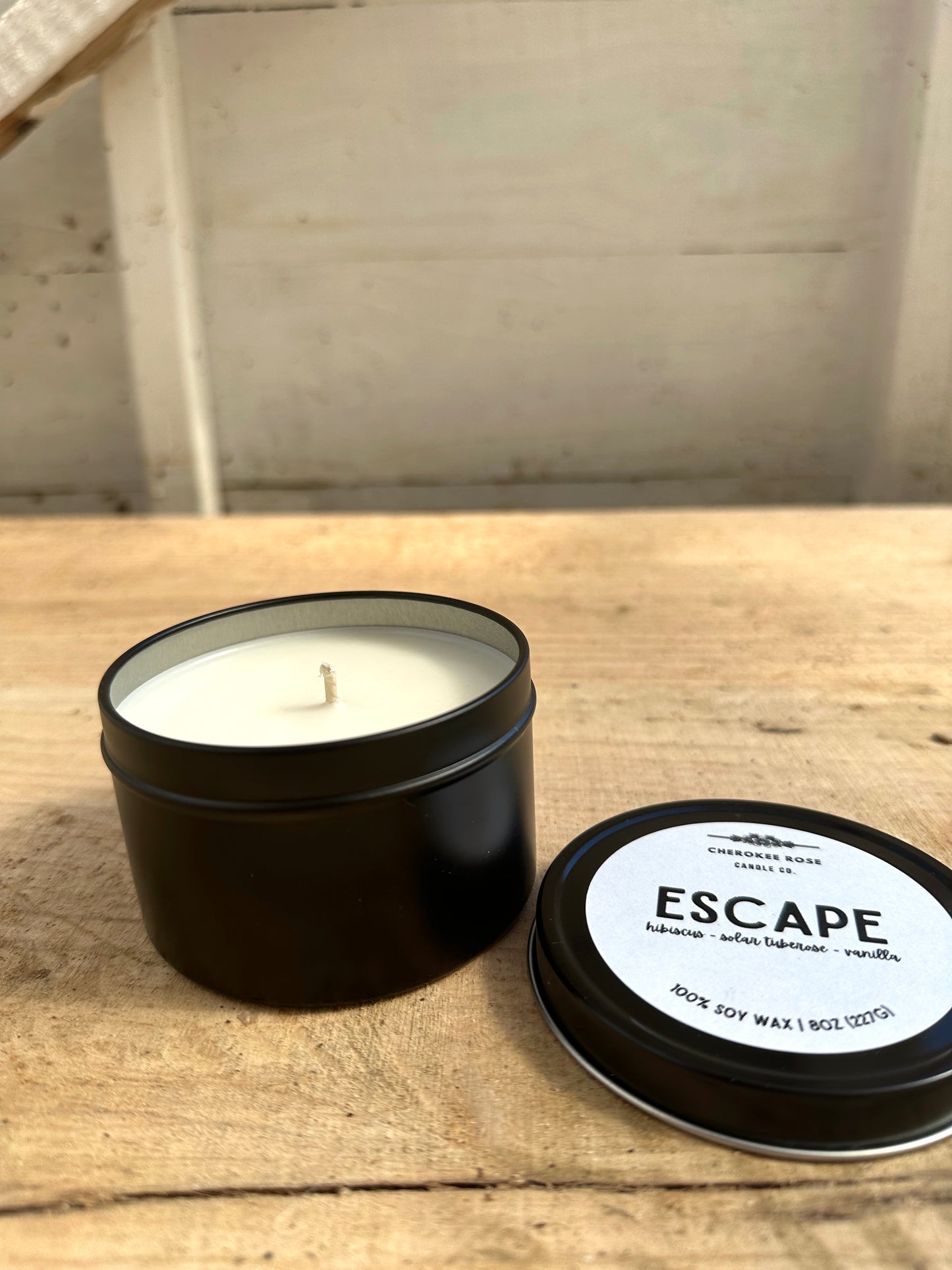 8oz Black Tin Candle (Spring Scents)