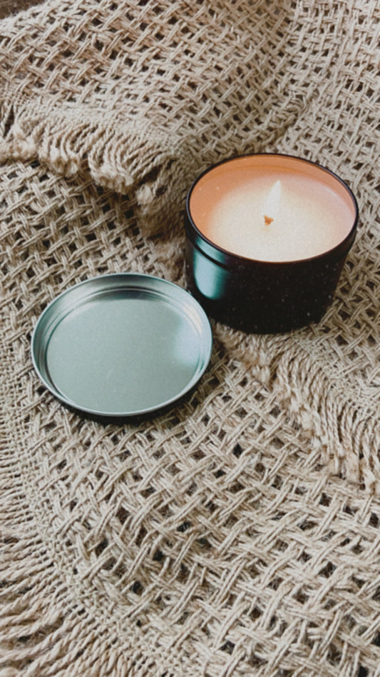 8oz Black Tin Candle