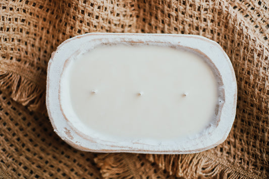 Dough Bowl Soy Wax Candle - Rustic White
